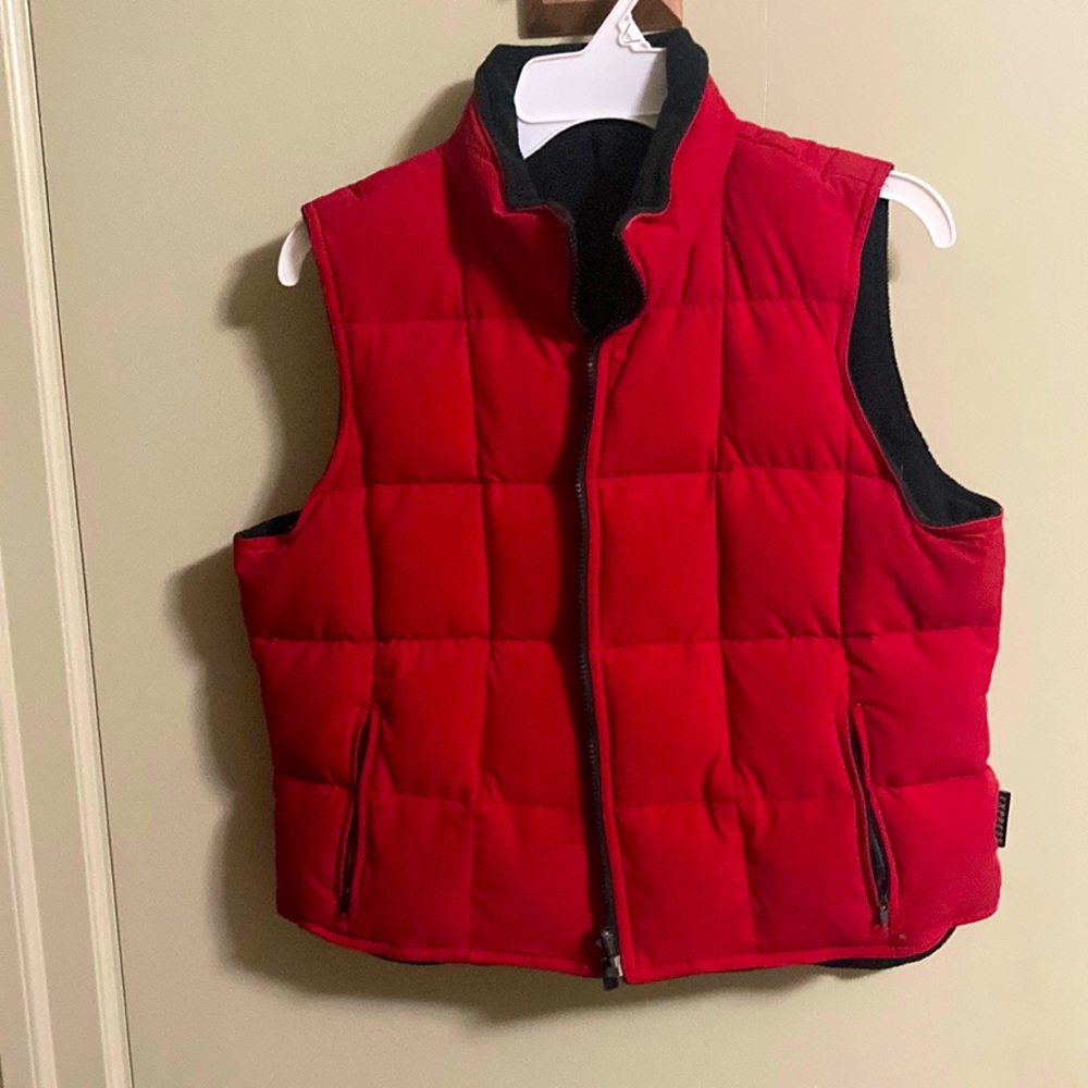 Red heavy puffer vest